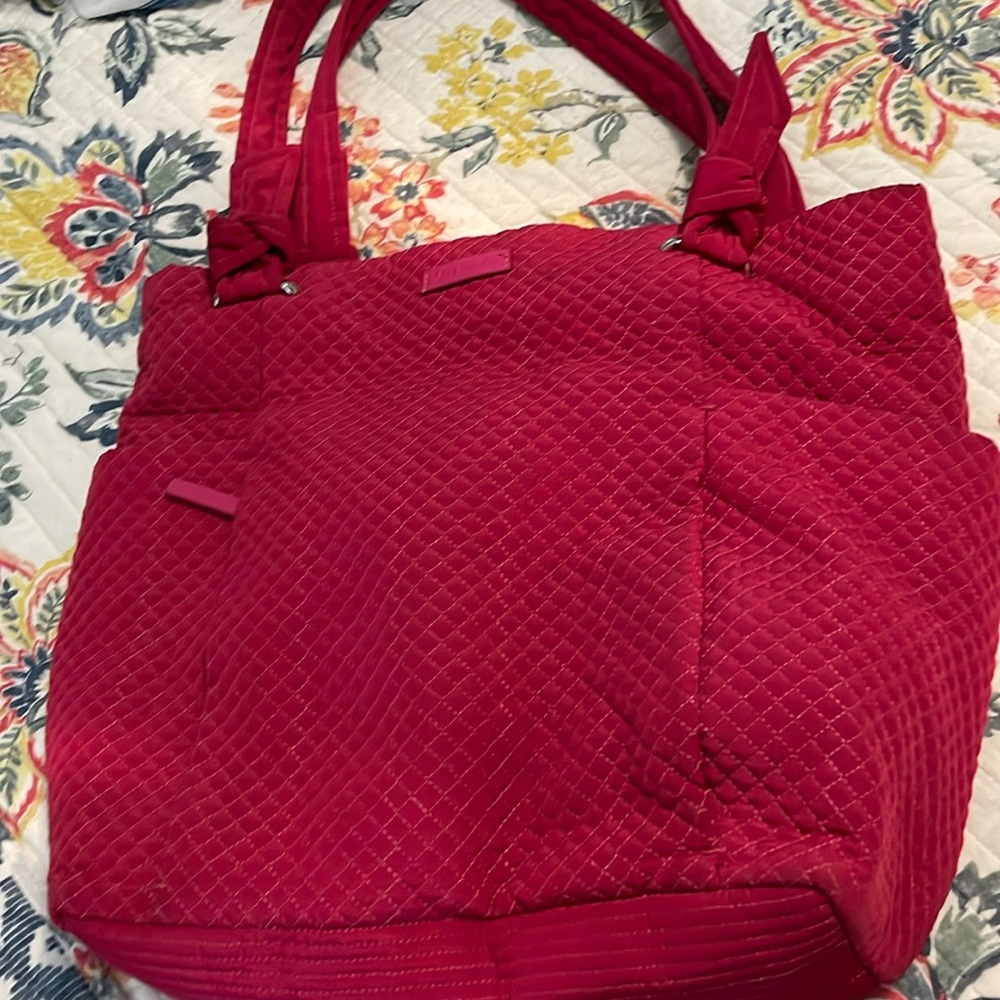 Large roomy Vera Bradley quilted tote carry on bag cute for fall fun festive